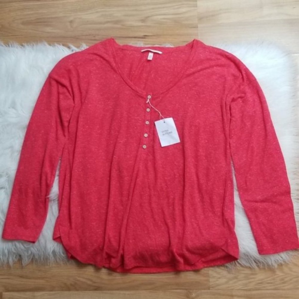 💖Victoria's Secret Red Long Sleeve Pajama Top